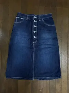 【美品】parici パーリッシ　デニム ボタンフロント 台形スカート