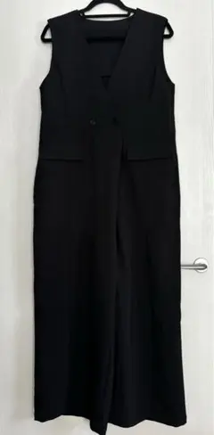 hunch 黒のダブルボタンサロペット オールインワンのサムネイル