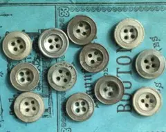 メタルボタン 12個 φ12~13mm 4穴 フランス輸入 A1