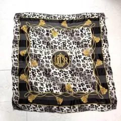 Christian Dior スカーフ 大判 シルク100% ロゴ レオパード