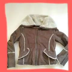♥ブラウン フリース　ボア　ライニングジャケット　S　GAP
