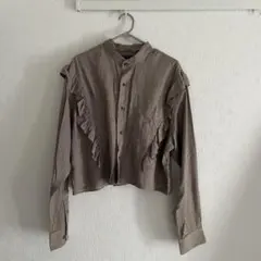 【古着】ARROW フリル付きチェックシャツ Lサイズ