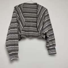 Dazy ストライプ クロップドカーディガン M