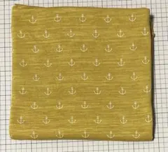 アンカー柄 天竺ニット生地　マスタード