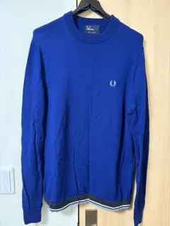 【極美品】FRED PERRY ブルー 長袖ニットセーター