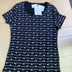 土日限定価格　venusol ロゴ＆ハート柄 半袖Tシャツ ブラック L