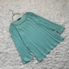 C.D.S BASIC (M) 総柄 ビジュー リブニット シャツ 長袖のサムネイル