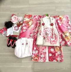 七五三　ピンク着物　フルセット3歳