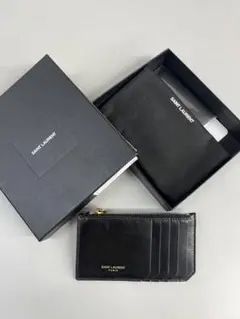 SAINT LAURENT ブラック レザー フラグメントケース