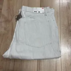 ユニクロ　デニムワークパンツ(コットンリネン) Lサイズ　オフホワイト
