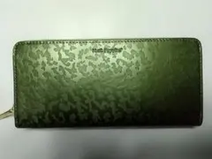 LS115M★ハッシュパピー 5592 長財布 グリーン レオパード柄　ヒョウ柄