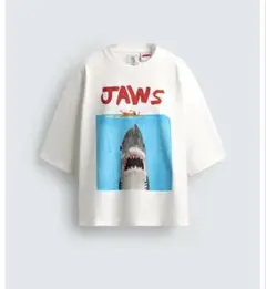 タグ付き新品★ZARAのJAWSイラストTシャツ★Mサイズ★ホワイト色★完売
