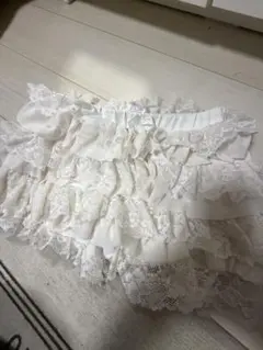 ホワイト レース フリル ミニスカート