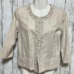 ナチュラルビューティーベーシック　ノーカラージャケット　M