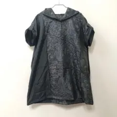 着物リメイク　大島紬のフード付きチュニック