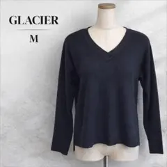 GLACIER グラシエ ブラック Vネック ニット シンプル きれいめ 長袖のサムネイル