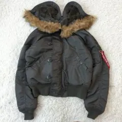 美品 アルファインダストリーズ N-2B 短丈 カーキ Y2K XL