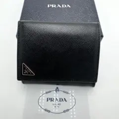美品☆PRADA サフィアーノ 二つ折り財布 トライアングル ロゴ 2MO005 