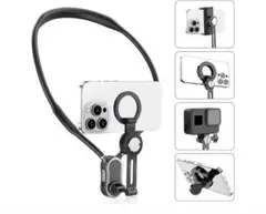 自撮り用　iPhone用　ネックマウント 4in1 スマホホルダー　首掛け