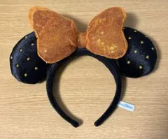 ミニーマウス カチューシャ 黒とオレンジ