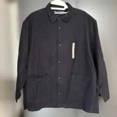 黒のボタン式長袖シャツ XL