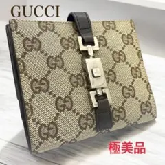 【極美品　希少品】グッチ 折り財布 ジャッキー GGキャンバス ヴィンテージ
