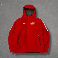 00s Nike ナイロンジャケット　赤　パイピング　テック　ドローコード