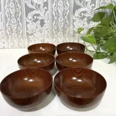 天然木　汁椀　6客セットのサムネイル