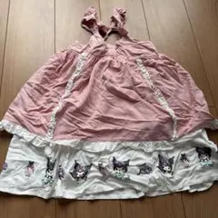 Sanrio Kuromi ノースリーブ トップス ピンク ホワイトのサムネイル