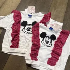しまむらairi ミッキーフリルTシャツディズニーお揃い　100•120 セットのサムネイル