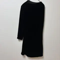 【美品】マッシモドゥッティ ベロア 片袖 ワンショルダーワンピース M 黒のサムネイル