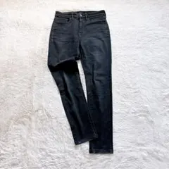 ユニクロ ヒートテック スキニーパンツ デニム ジーンズ 裏起毛 ストレッチ 黒