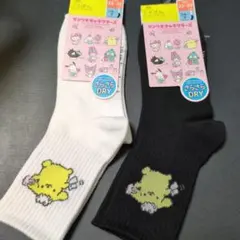 新品　ポムポムプリン　靴下2足セット　黒と白　23〜25cm　サンリオ