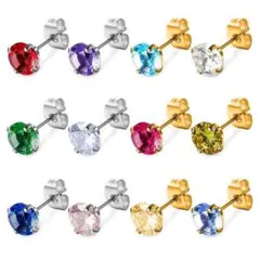 878★誕生石ピアス 耳たぶピアス スタッドピアス 片耳