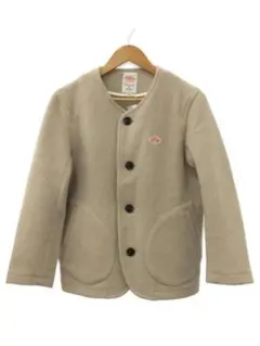 ベージュ ノーカラージャケット