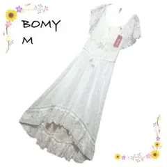 新品 BOMY レースワンピース M 白 フレア 春夏　総レース　　ロング