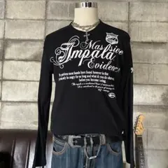 00s Y2K 英字ロゴ Vネック ロンT お兄系 ギャル男 ダークコア - メルカリ