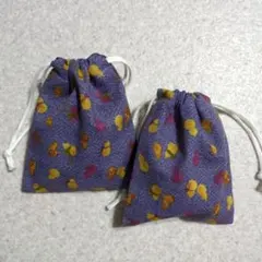 11-22　ミニ巾着袋　2枚セット　ハンドメイド