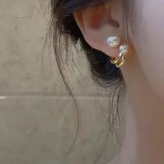 ゴールド パール 韓国 アクセサリー ピアス レディース 上品 両耳