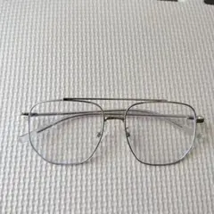 【新品未使用】ツーブリッジ　ダブルブリッジ　スクエア　ビッグシェイプ　シルバー