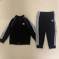 adidas アディダス キッズ 저지 상하 세트 블랙 100