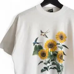 USA製 Fruit of the Loom 向日葵 バードTシャツ L A77