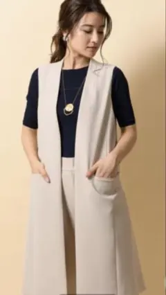 TONAL ベージュ ロングベスト 38
