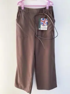 HK WORKS LONDONブラウンイージーワイドパンツ ベルト付き