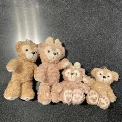 ベージュのクマぬいぐるみ4体セット