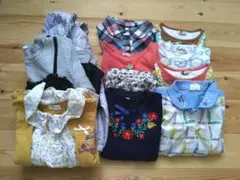 子供服　女の子　まとめ売り１１点　多色柄のキッズ服セット 130cm