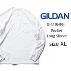 【ギルダン】新品未使用 ウルトラコットン 無地 ポケット付ロンT ホワイト XL