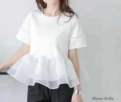 La-gemme シアーフリルティアードペプラムドッキングトップス　ラジエム