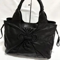 JeanPaulGAULTIER 刺繍 編み込み ハンドバッグ 黒 h629 - メルカリ