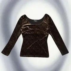 ☘︎ ベルベット 豹柄 長袖トップス y2k ゴシック ☘︎